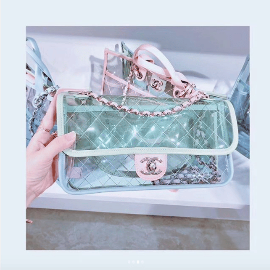 Chanel Coco Splash PVC Medium Flap Bag Blue/Green/Pink Silver