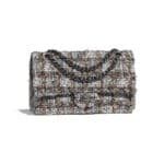 Chanel Gray:Beige:Brown:White Tweed Classic Flap Medium Bag