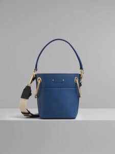 Chloe Vinyl Blue Mini Roy Bucket Bag