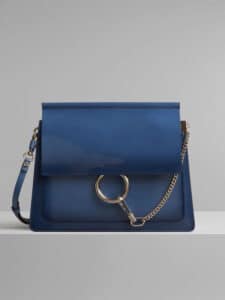 Chloe Vinyl Blue Spazzolato Sfumato Faye Shoulder Bag