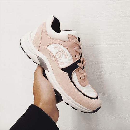 light pink chanel sneakers