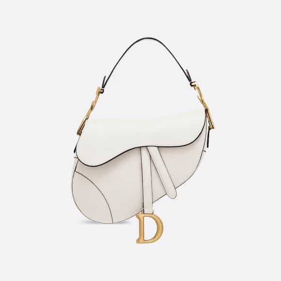 Dior Off White Calfskin Saddle Bag