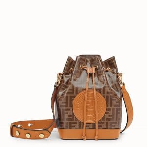 fendi mon tresor mini bucket bag brown