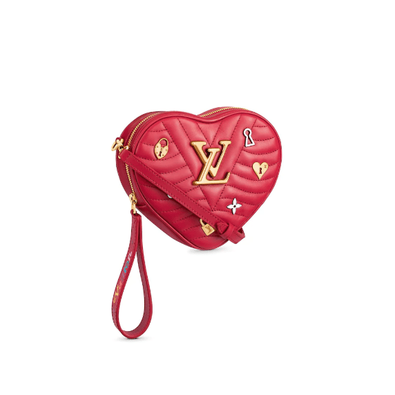 LOUIS VUITTON Calfskin Embellished New Wave Love Lock Heart Bag