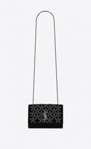 Saint Laurent Black Stars and Studs Suede Kate Small Bag
