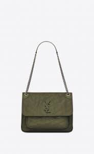 Saint Laurent Light Tea Crinkled Vintage Leather Niki Medium Bag