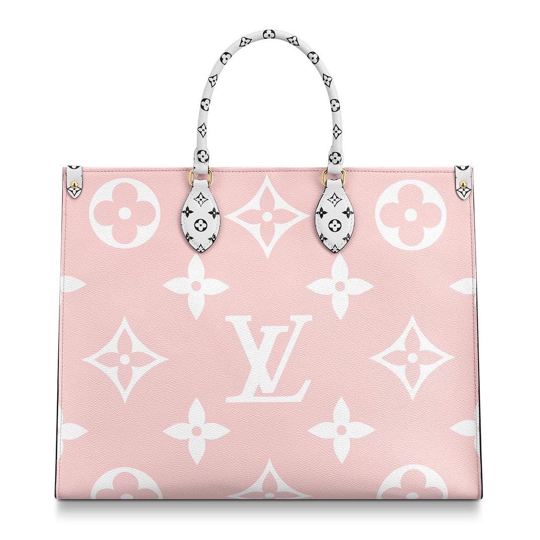 LOUIS VUITTON ONTHEGO GIANT MONOGRAM RED PINK BAG PRISTINE CONDITION  BOOKLET TAG