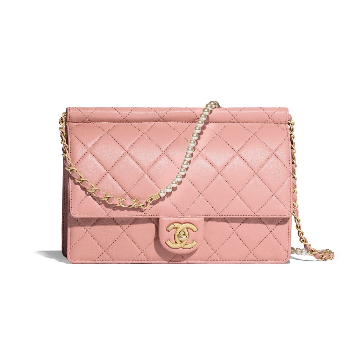 pink chanel pearl bag