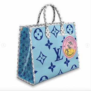 Onthego cloth tote Louis Vuitton Blue in Cloth - 33376862