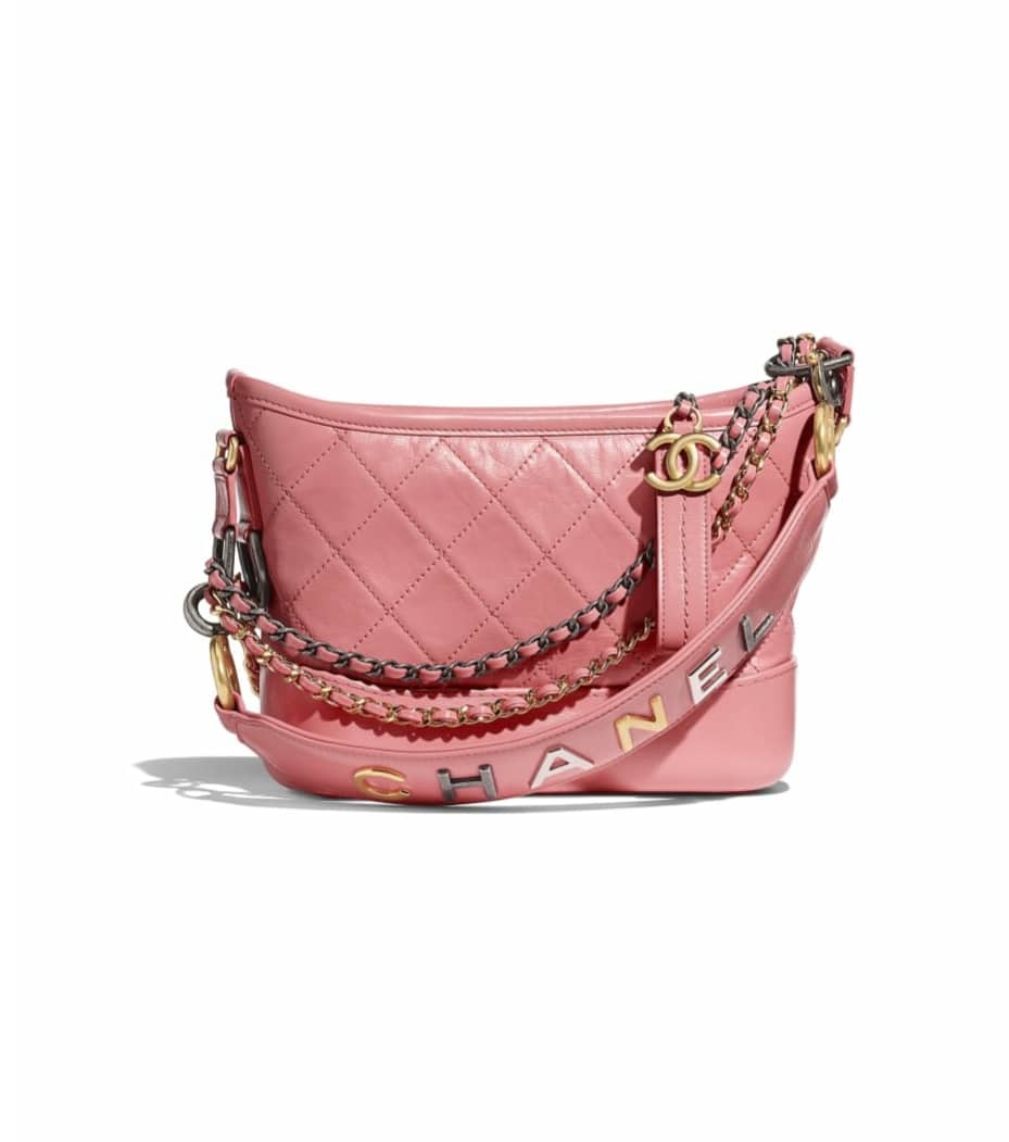 Pre-owned Chanel Gabrielle Tweed Crossbody Bag In Pink