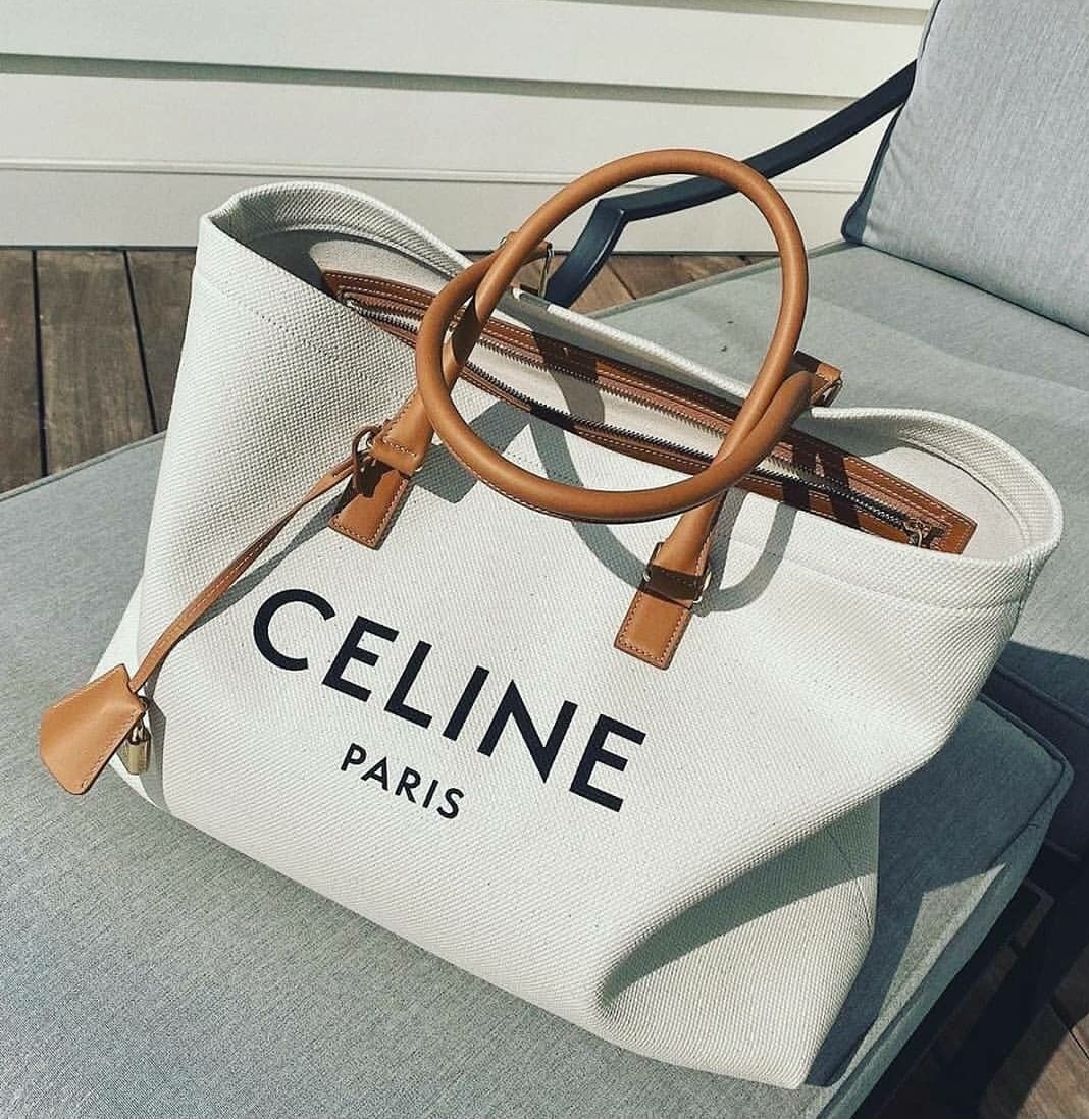 Celine, Bags, Celine Horizontal Cabas Tote Navy Calfskin