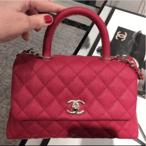 chanel coco handle bag red