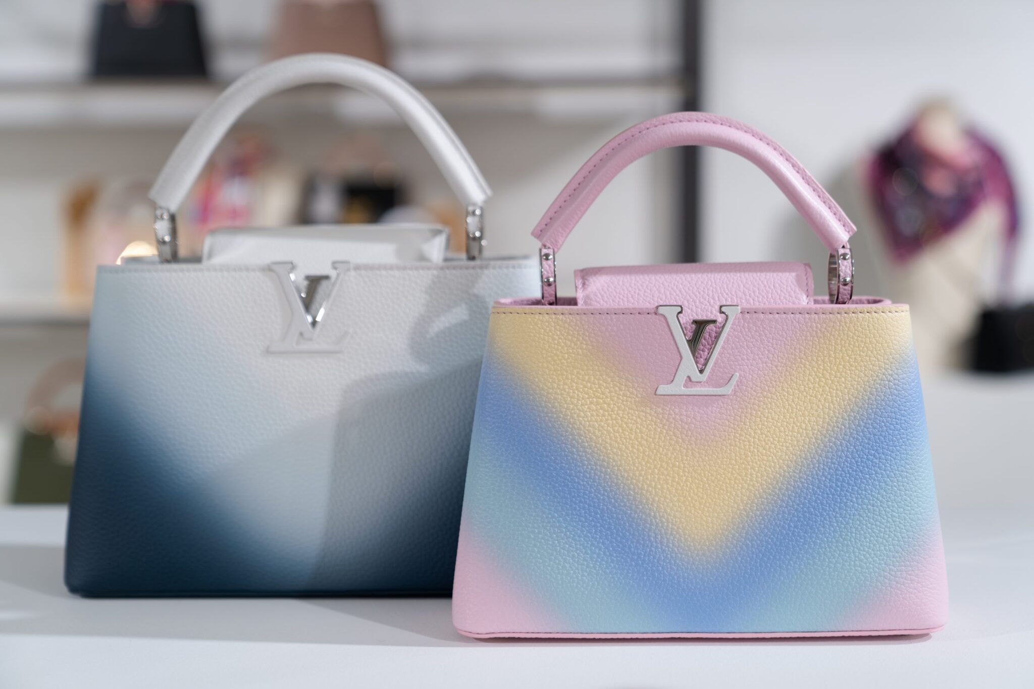 Louis Vuitton Capucines Bag Rainbow Gradient Leather Mini Multicolor