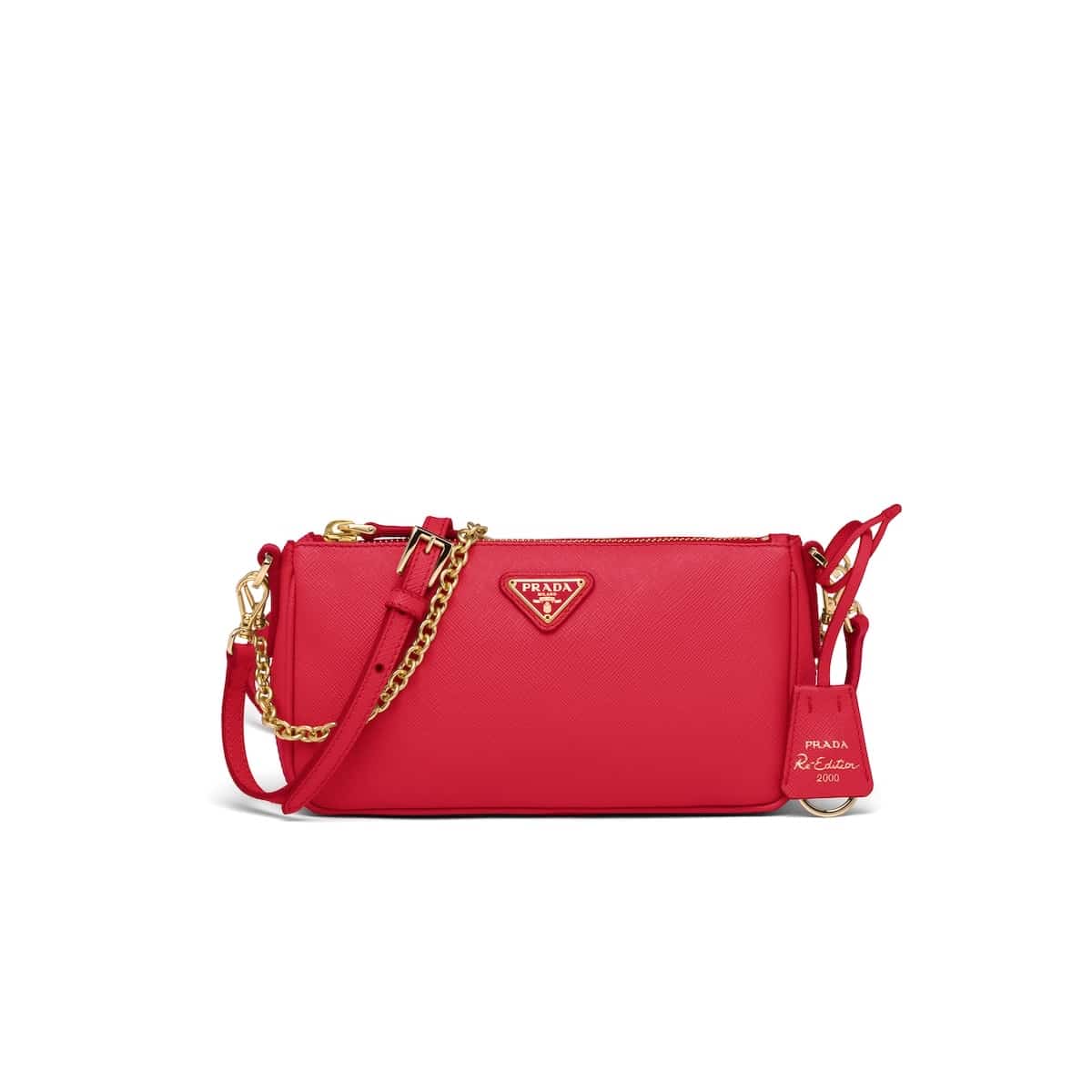 Prada Re-Edition 2005 Saffiano Leather Bag Fiery Red