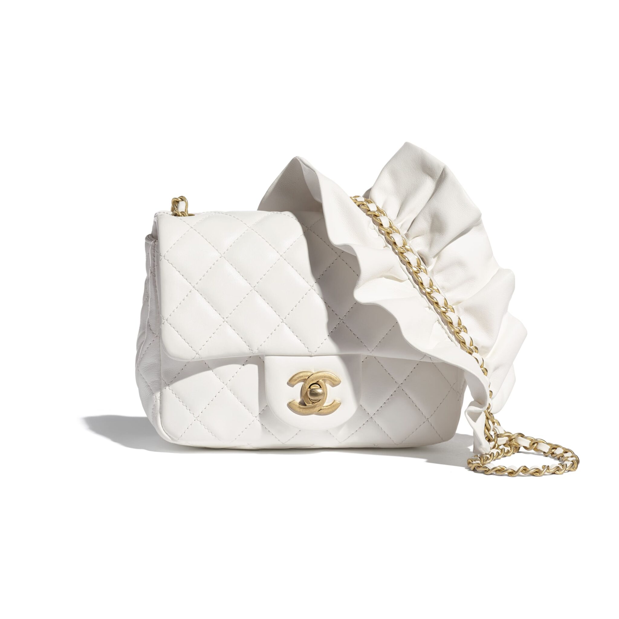 Chanel Woven Raffia Pink White Small CC Shoulder Flap Bag