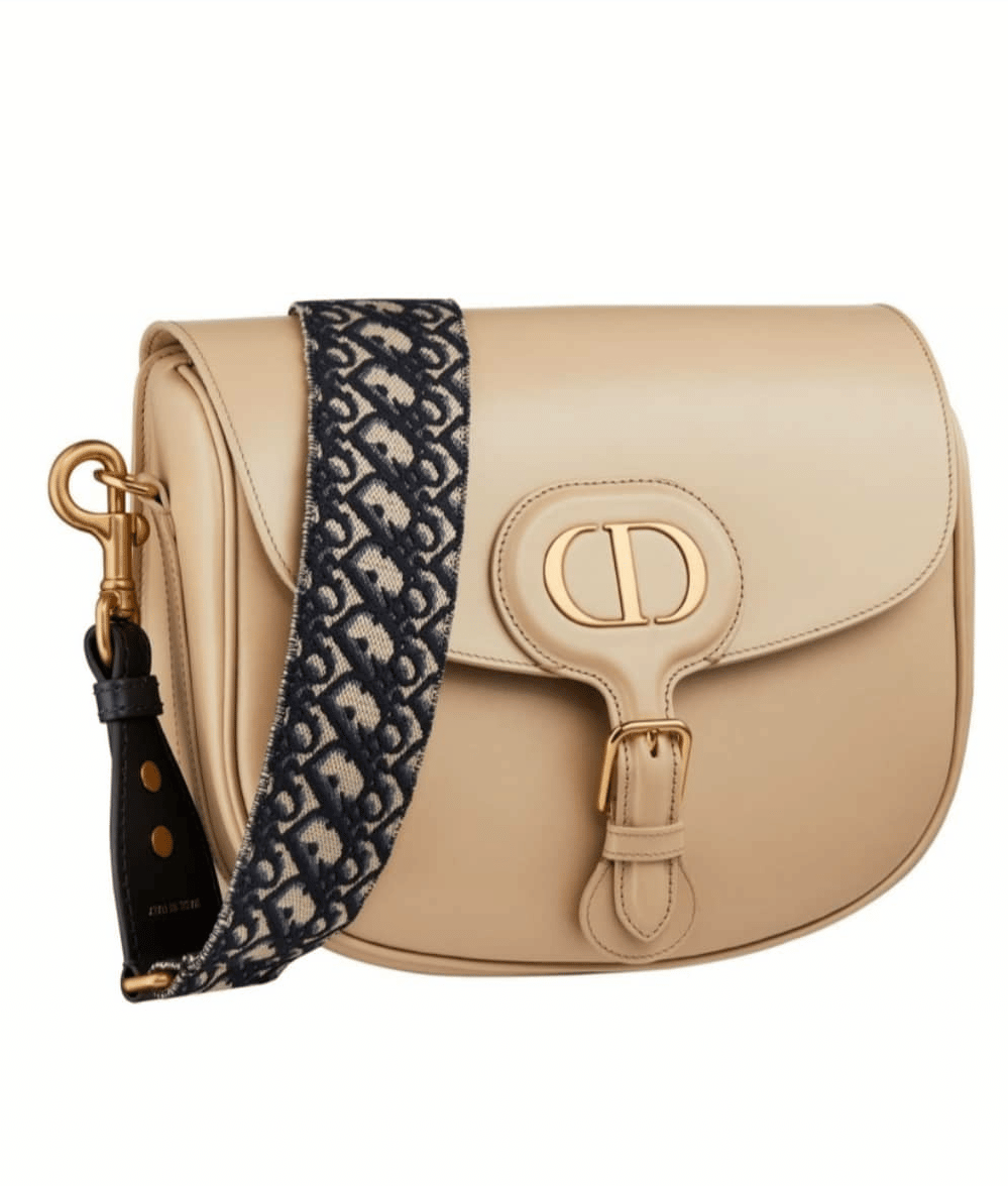 NEW Dior Mini Saddle Oblique Jacquard Bag with Navy/Beige Strap