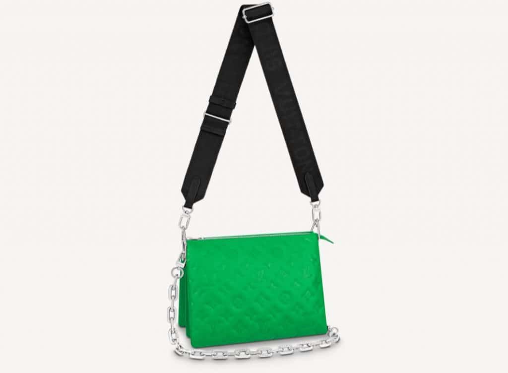 lv coussin bag green