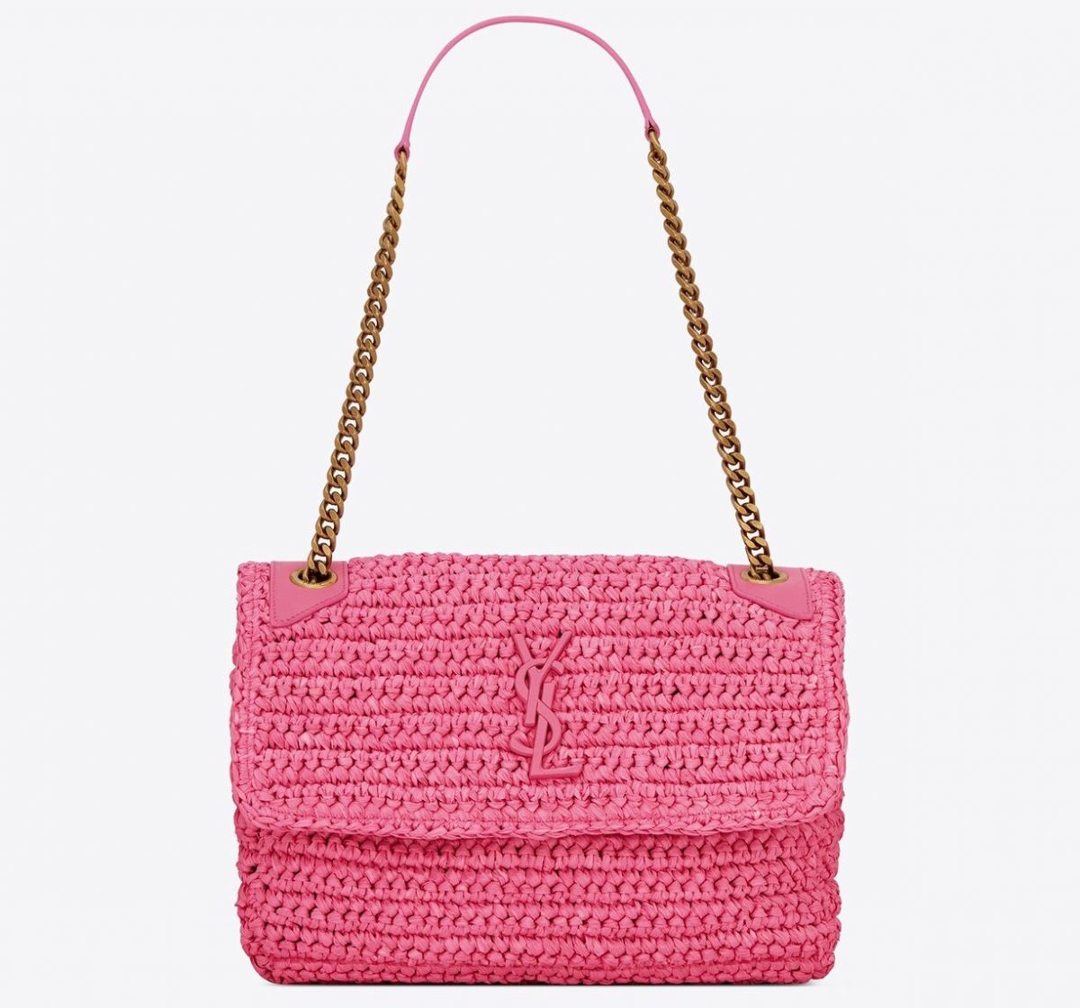 pink raffia bag