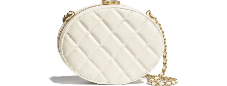 chanel white clutch with chain