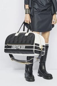 Dior Black and White Leather Bowler Bag